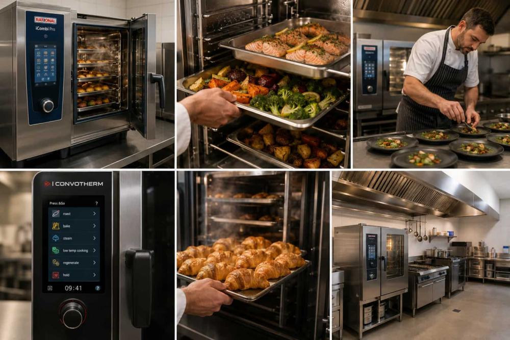 Combi oven image collage