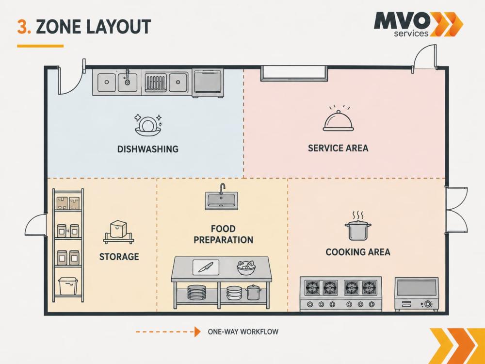 zone kitchen layout diagram